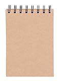 OFFICER PRODUCTS Journal Spiral-Notizblock Klein / A6 Kariert Kraft Cover/ 8er Packung - 8 Stück / 80 Blatt pro Block/Mini Notizbuch/Spiralblock Collegeblock/mit Spiralbindung/Schulblock Schreib