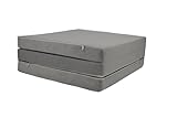 FORTISLINE - Klappmatratze 195x80x9cm - 3-teilige Faltmatratze - H2 Gästematratze - Camping Faltbare - Kamping Bett - Waschbar Bezug - Erwachsene Klappbar - Reisematratze - Schaumstoff Matratze