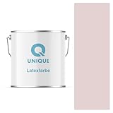 Q UNIQUE Latexfarbe 5L (ca.35m2) Hell Puderrosa Innenfarbe Wandfarbe Deckenfarbe Klasse 3 Mattfarbe Scheuerfest Hohe Deckkraft