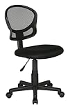 mymai Bürostuhl Ergonomisch, Schreibtischstuhl mit Netzbespannung, Arbeitsstuhl ohne Armlehne, Chefsessel aus Mesh, höhenverstellbarer Computerstuhl, atmungsaktiv, Wippfunktion (Schwarz)