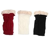 VALICLUD 3 Paar Kurze Beinstulpen aus Spitze Vielseitige Beinwärmer für Herbst und Winter Warmes Geschmeidiges Material Dekorative Beinwärmer für Mädchen