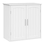 EUGAD Hängeschrank, Badezimmerschrank, Wandschrank mit Verstellbaren Ablagen, Hängeschrank mit Zwei Türen, Küchenschrank, Medizinschrank, Badmöbel, Weiß, 60x30x60 cm