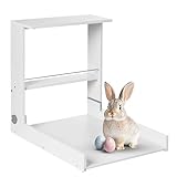 Geuther 4872 Wandwickelregal Wicki Regal mit Wickelauflage (platzsparendes Kinderzimmerzubehör einhändig bedienbare Babyerstausstattung rückenfreundliches Wickelbrett Weiß Muster: Stern