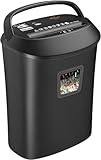 Aktenvernichter für Home Office, VidaTeco 14 Blatt Kreuzschnitt Papierschredder für Papier/Kreditkarten, Reisswolf mit 25L Papierkorb und Jam Proof System, Tragbares Griffdesign, Schredder, Schwarz