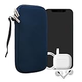 kwmobile Handytasche für Smartphones XXL - 7' - Neopren Handy Hülle Marineblau - Handy Tasche 17,7 x 8,5 cm Innenmaße