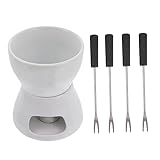 KICHOUSE 1Satz DIY Schokoladenfondue Keramik Fondue Topf Für Personen Schweizer Käsefondue Küchenhelfer Zum Schmelzen Von Schokolade Inkl Fonduegabeln