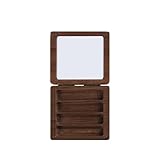 Aquarellfarben set 1 Stück Quadratischer Malkasten Aus Schwarzem Walnussholz Mit 0,5-ml-Palette, Halbe Näpfchen For Die Aufbewahrung Von Aquarell-Unterpaketen, Künstlerbedarf(Empty Wooden Box)