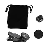 FONDOTIN 2 Sätze Smartphone Kameraobjektiv Clip Fisheye Weitwinkel Makro Multifunktional für Handy Porträts Landschaften Nahaufnahmen Schwarz