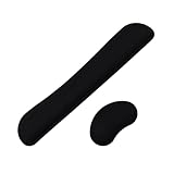 Gadpiparty 2 Sätze Ergonomisches Maus und Tastatur Handgelenkauflagen mit Memory Schaum rutschfeste Unterseite Komfortable Unterstützung für Handgelenke bei Büroarbeit und Gaming