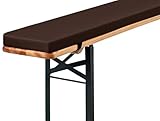 Xiao Ren Biertischgarnitur mit Rückenlehne 110x28x5cm Polsterauflage für Indoor- und Outdoor-Stühle, hochdichter Schaumstoff, rutschfest, waschbarer Bezug, für Biertisch & Partyzeltgarnitur