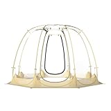 GYMAX Transparentes Pop up Zelt, faltbares Kuppelzelt für 5-6 Personen, durchsichtiges Wurfzelt mit Tragetasche, Bubble-Zelt für Outdoor-Aktivitäten, Sofortzelt wetterfest