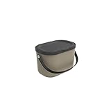 Rotho Albula Komposteimer 3,2l mit Deckel und Henkel aus Kunststoff, 1054607422, Braun
