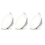 Aigostar LED Einbaustrahler Flach 230V 4.8W led spots badezimmer, IP65 Wasserdicht led Einbauleuchten, Natürliches Licht 4000K, Ø68mm Lochdurchmesser, Rund Weiss 3er Set