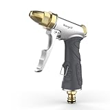 Ibergrif Gartenbrause, Metall Handbrause Reinigungsspritze, 4 Bewässerungsmuster mit Dauerarretierung, Frostschutz, Robuste Wasserspritze für Gartenbewässerung, Autowäsche, Haustierdusche
