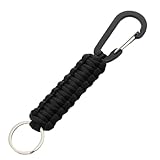 CENSIVI Schwarz Schlüsselband Karabiner - Paracord Schlüsselanhänger mit Karabiner Geflochtenes Lanyard Schnellverschluss Schlüsselring Multifunktion Paracord Anhänger für Survival Camping Wandern