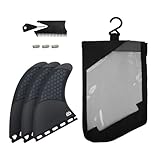 HFWRDVJCM Single/Dual II Tab Surfing Finnen - Tri Finnen Set Honeycomb Fiberglas & Carbon S/M/L Größe - Kommen mit Finnenschlüsselschrauben und Wachskamm(FU-G5 with Fin Bag)