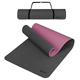ALPIDEX Yogamatte rutschfest 190 x 61 x 0.6 cm | 190 x 90 x 0.6 cm Phthalatfreie Fitness TPE Matte Gymnastik Turnen Pilates Sport Yoga Trainingsmatte Isomatte, Grey/Pink, 190 x 61 x 0.6 cm