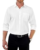 siliteelon Hemd Herren Langarm Weiß Knitterfrei Anzug Business Hemd Herren Langarm Weiss Regular Fit