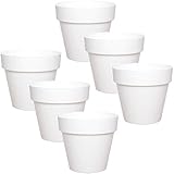 idea-station IBI Blumentopf Set 6 x 12 cm - weiß - bruchsichere Blumentöpfe aus Plastik für verschiedenste Pflanzen, Blumen oder Kräuter - Matte Übertöpfe für innen und außen