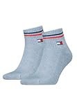 Tommy Hilfiger Unisex Quarter Socken, Blau, 43/46 (2er Pack)