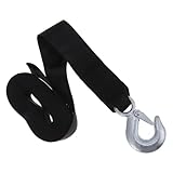 CHICAMPERA Winde Feste Seil Anhänger Schwarzes Material Winch Strap mit Haken für Sicheres Bootstransport und Abschleppdienst