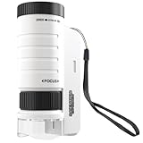 Taschenmikroskop für Kinder,60x-200x Taschenmikroskop,Kinder Mikroskop Microscope,Mini Mikroskop mit LED Licht,Mini Handmikroskop für Kinder Studenten Erwachsene Haus Schule Labor