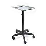 Kosmetikwagen Friseur Arbeitswagen Salon Höhenverstellbar Schönheit Trolley mit Bewegen Sie das Scrollrad Salon Instrument für SPA Shop Maniküre Laden Friseursalon (Silber)