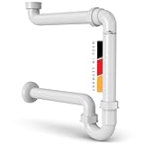 AquaHeld® Raumsparsiphon Waschbecken [Made in Germany] – Siphon 1 1/4' x 32mm – einstellbarer Möbelsiphon – Geruchsverschluss Bad & Waschtisch – platzsparend & hochwertig