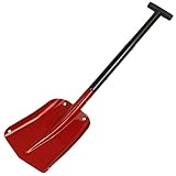 ALPIDEX Lawinenschaufel Aluminium Schneeschaufel Klappbar Leicht Stabil Kompakt, Farbe:Red