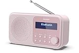 SHARP DR-P420 Portables Digitalradio (DAB/DAB+/FM mit RDS, USB, Bluetooth 5.0, 3,5mm Klinke Wecker-Funktionen), Pink