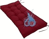 ZZDZW Gartenkissen Wasserdicht Outdoor Sitzkissen Bankauflage Bankpolster Bankkissen Gartenmöbel Sofa Kissen Sitzauflagen Loungekissen Sitzpolster Auflage Für Gartenbank(Burgund,50x120cm)