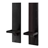 Zunetsutock Wandkerzenhalter aus Holz, dekorative Wandleuchten für Kerzen im Landhausstil, 2 Wandhalterungen mit Holzsockel, ideal für rustikale Dekoration, Esszimmer, Eingangsbereich usw