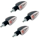 Paar Blinker vorne und hinten Devil Schwarz kurzer Schaft transparente Linse Motorrad Roller