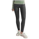 Générique Damen-Leggings, Herbst/Winter, Yogahose, hohe Taille, lange Hose, BH, verstärkter Halt, Leggings, einfarbig, schmale Hose für Damen, grau, Large