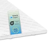 Bodyprotect Topper 120 x 200 x 6 cm, Visco Matratzentopper, Viscoschaum Matratzenauflage, waschbar bis 60 Grad, weiß