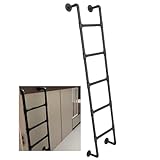 Universelle 2,4 m robuste Metallleiter zur Wandmontage, für Keller, Fenster, Brunnen und Dachboden, Etagenbett, Feuerklettern, Sicherheitsleiter mit platzsparendem Design (110 cm)