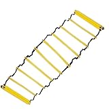 SUBLXPoten Koordinationsleiter Fußball-Agility-Training, Feste Basketball-Leiter, Strickleiter, Kinder-Geschwindigkeitstempo, körperliches Training, Sprungleiter-Ausrüstung(Color 4M 8Rung)