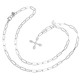 BESPORTBLE Perlenkette perlenschmuck women Weißgold Kreuzkette presents for women für kreuzen zierlich Anhänger Name Halskette Schlüsselbeinkette Kupfer