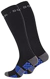 STARK SOUL COMPRESSoxx – Unisex Kompressions-Sportsocken für Laufen, Fitness & Reisen - Schwarz, GR. 43-46