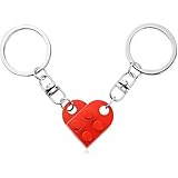 Ezranova Schlüsselanhänger Herz - 2 Stück Herzförmig Schlüsselanhänger Partner für Beide Paar für Valentinstag Weihnachten Geschenk Herzförmiger Baustein