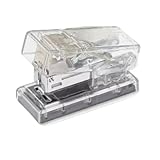 Mini-Hefter, kleiner Hefter, dünn, flach, kompakt, tragbar, Tasche, schlank, niedlich, transparent, für Büro, Studenten, Klassenzimmer, Schule, Reisen (transparentes Weiß)