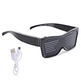 LED Bluetooth Brille, APP Control Display Blinkende Nachrichten Intelligente Brille für Party Club DJ Festivals Weihnachten