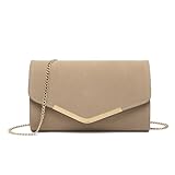 Miss Lulu Damen Clutch Elegante Umschlag Abendtasche mit Kette Hochwertige Handtasche für Hochzeit Party und Abschlussball