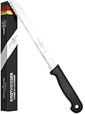 Schwertkrone® Brotmesser Wellenschliff [MADE IN SOLINGEN - GERMANY] - Bread Knife - Großes Brotmesser mit Griff - Brötchen- & Brotschneidemesser - Sägemesser aus Rostfreiem Edelstahl (Klinge: 19cm)