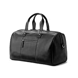 DRAKENSBERG Leder Weekender 'Romeo' für Damen und Herren, luxuriöse Reisetasche und Handgepäck, IATA onboard tauglich, 30L - Schwarz, DR00540