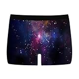 Generisch Herren Galaxie Unterwäsche Atmungsaktiv Shorts Galaxy Solar Druck Boxershorts Männer Sexy Unterwäsche Low Rise Boxer Brief Trunks mit Solar System Muster