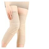 Generisch Warme Knieschoner 1 Pair Unisex Knee Warmers Wool Brace Pads Winter Warm Thermal Protector Sleeve For Women Men(Beige,XL)