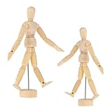 Artibetter 2 Stück Hölzerne Puppengelenk Ornamente bot Mannequin gemeinsam unvollendet leer Handwerk DIY unfertige Schaufensterpuppe unfertige Peg -Leute Zeichnungsfigurenmodell Holz Beige