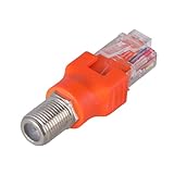 Avejjbaey Ftype Buchse auf RJ45-Stecker, Ethernet-Koaxial-Koppler-Adapter für Leitungsprüfer