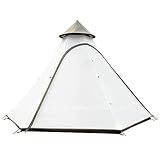 GPDNBIEU, Outdoor-Pyramidenzelt, Iglu-Zelt, Outdoor-Haus-Sets for Bauen, um Darin zu Leben – verdicktes doppeltes, regensicheres Camping-Indianerzelt Wandern 3–4 Personen(White)